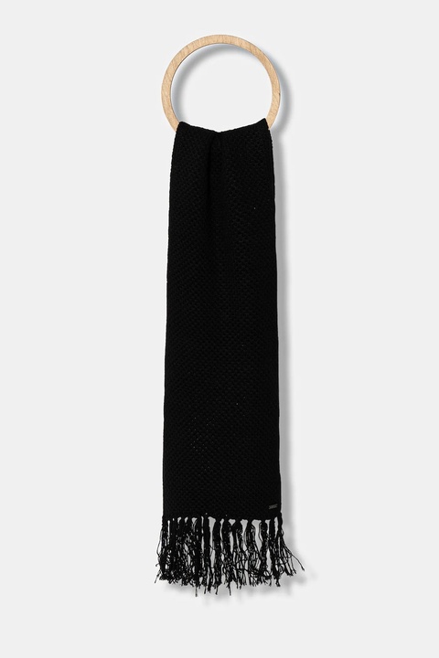 Armani Exchange szalik wełniany damski kolor czarny gładki XW001500 AF16604 - zdjęcie produktu nr 2