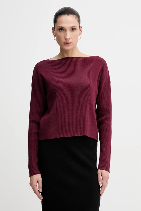 Sisley sweter z domieszką wełny damski kolor bordowy 1KHTL106J - zdjęcie produktu nr 1