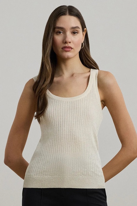 Lauren Ralph Lauren t-shirt bez rękawów kolor beżowy 200971352 - zdjęcie produktu nr 1