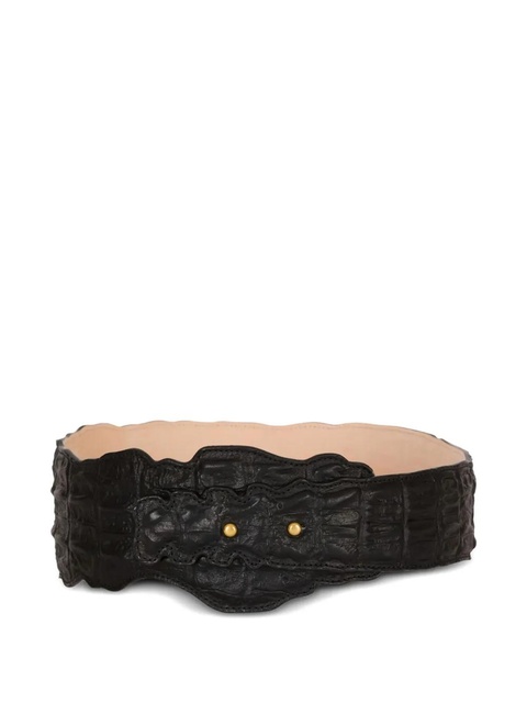Balmain crocodile-print leather belt - Black - zdjęcie produktu nr 1