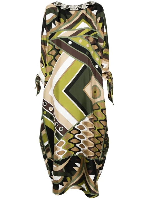 PUCCI Vivara-print silk kaftan dress - Brown - zdjęcie produktu nr 1