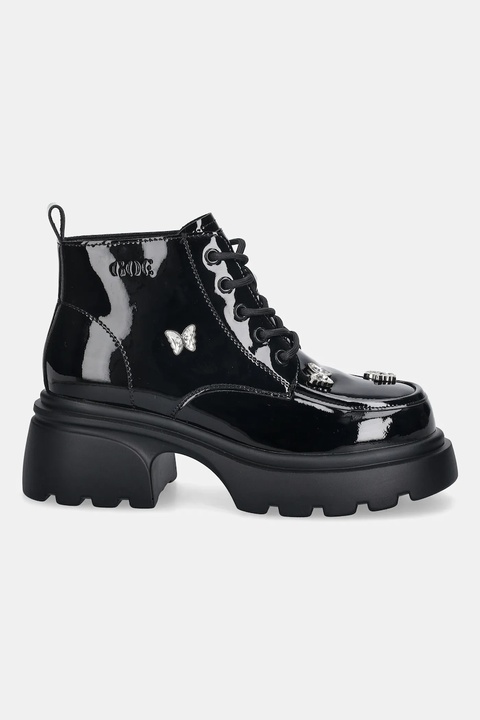 GOE botki skórzane damskie kolor czarny na słupku SS2N4102 BLACK - zdjęcie produktu nr 2