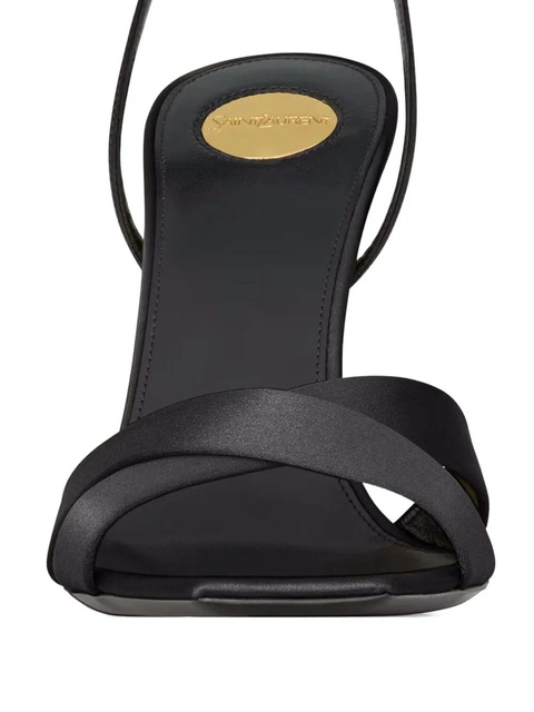 Saint Laurent 110mm crossover-straps wedge sandals - Black - zdjęcie produktu nr 2