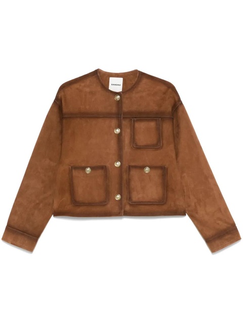 SANDRO suede jacket - Brown - zdjęcie produktu nr 1