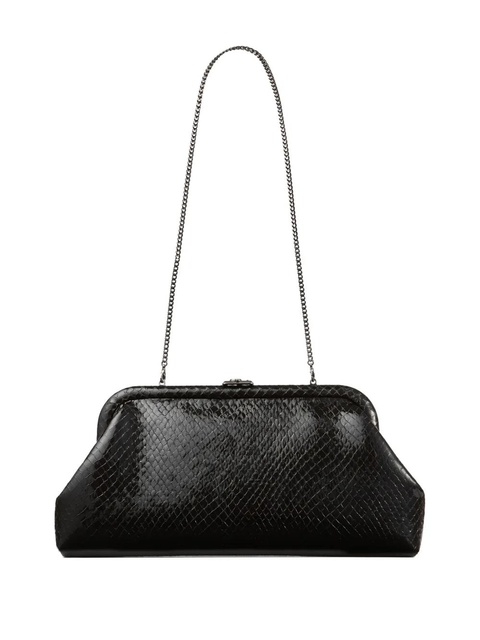 Jimmy Choo Skylar snake-printed leather clutch bag - Black - zdjęcie produktu nr 1