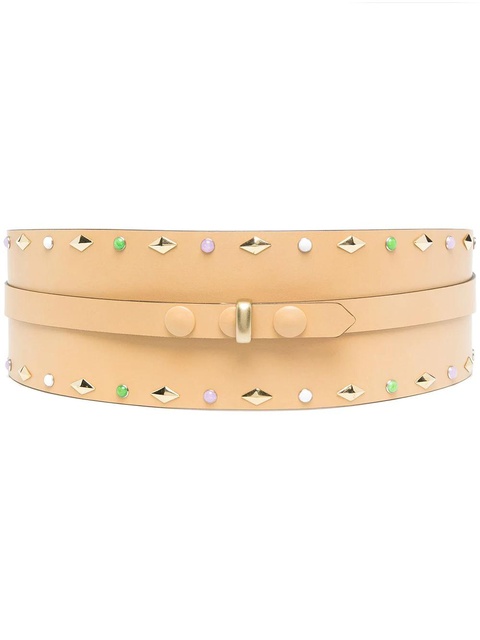 Isabel Marant stud-detail leather belt - Neutrals - zdjęcie produktu nr 1