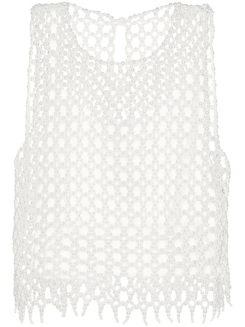 Maje pearl-embellished crop top - White - zdjęcie produktu nr 1