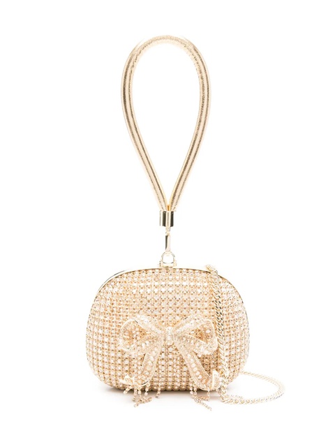Self-Portrait mini crystal-embellishment clutch bag - Gold - zdjęcie produktu nr 1
