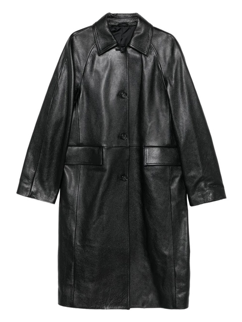 TOTEME raglan-sleeves leather coat - Black - zdjęcie produktu nr 1