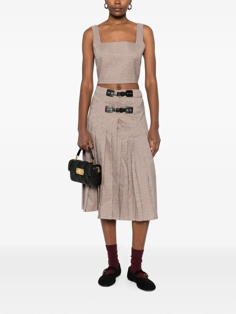 Maje check square-neck top - Brown - zdjęcie produktu nr 2