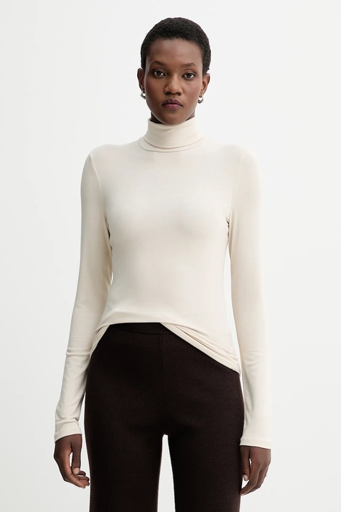 Marc O'Polo longsleeve kolor beżowy z golfem 509215752177 - zdjęcie produktu nr 1
