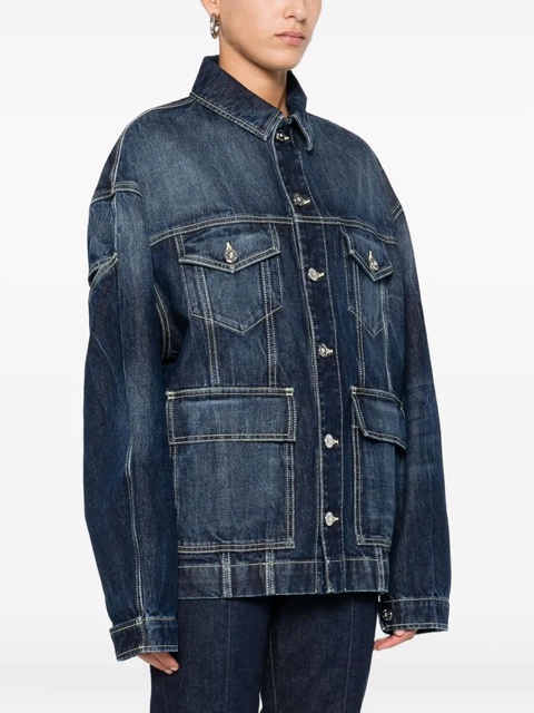Jean Paul Gaultier drop-shoulder denim jacket - Blue - zdjęcie produktu nr 2
