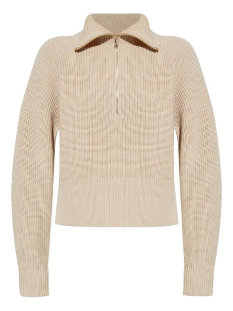Max Mara ribbed zip-neck sweater - Neutrals - zdjęcie produktu nr 1