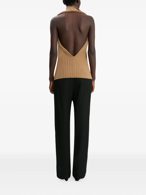 Victoria Beckham draped ribbed top - Neutrals - zdjęcie produktu nr 2