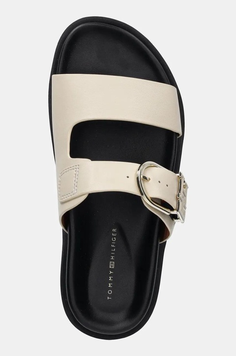 Tommy Hilfiger klapki skórzane LEATHER SPORTY MULE damskie kolor beżowy FW0FW08512 - zdjęcie produktu nr 2