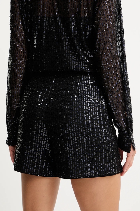 Karl Lagerfeld szorty damskie kolor czarny z aplikacją high waist A4W10125 - zdjęcie produktu nr 2