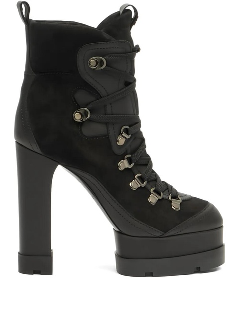 Casadei 120mm platform lace-up boots - 9000 BLACK - zdjęcie produktu nr 1