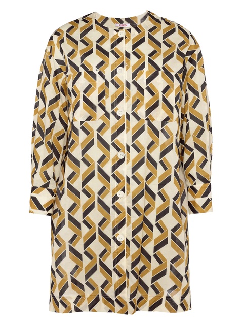 ERES Espace logo-patch geometric-print shirt - Neutrals - zdjęcie produktu nr 1