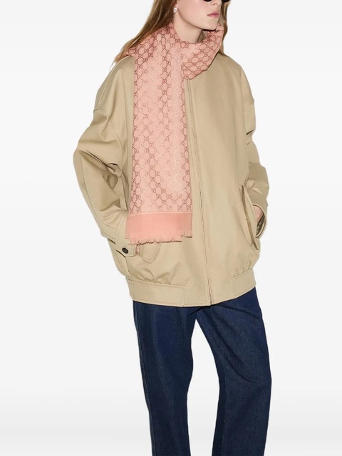 Gucci logo-print fringed scarf - Pink - zdjęcie produktu nr 1