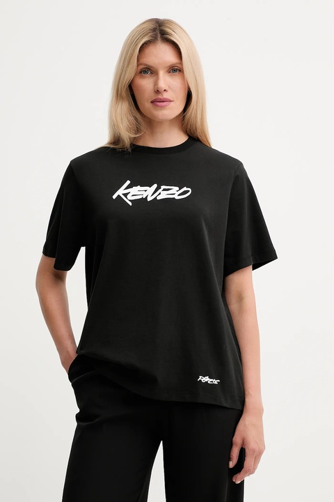 Kenzo t-shirt bawełniany Kenzo x Futura damski kolor czarny FF62TS5544SG - zdjęcie produktu nr 1