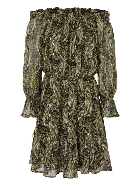 PINKO paisley off-shoulder midi dress - Green - zdjęcie produktu nr 1