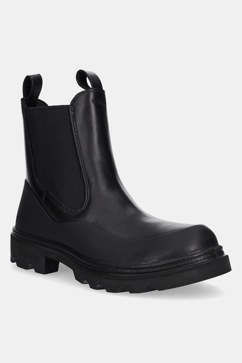 Ecco sztyblety skórzane Grainer Chelsea damskie kolor czarny na płaskim obcasie 214793-51052 - zdjęcie produktu nr 1