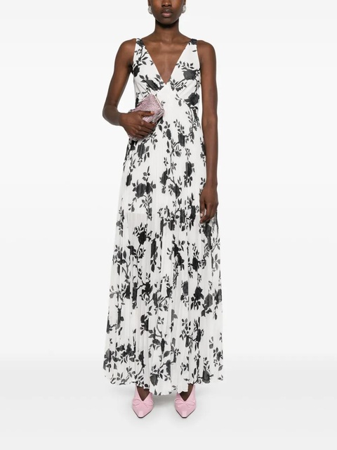 Self-Portrait floral-print chiffon maxi dress - White - zdjęcie produktu nr 2