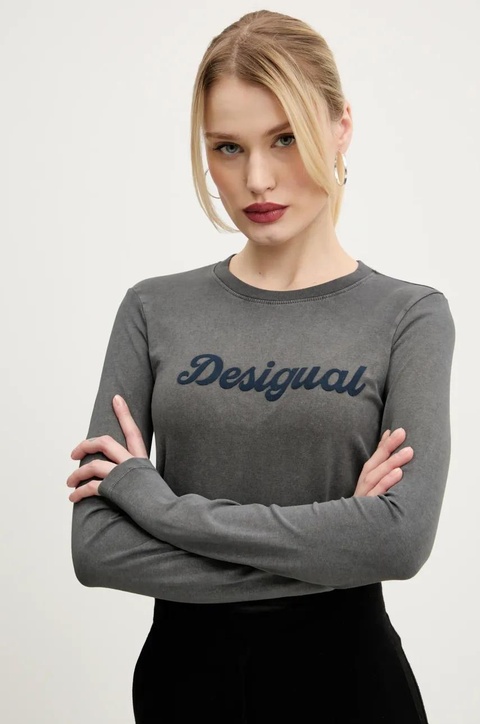 Desigual longsleeve WISCONSIN kolor szary 25SWTK85 - zdjęcie produktu nr 1