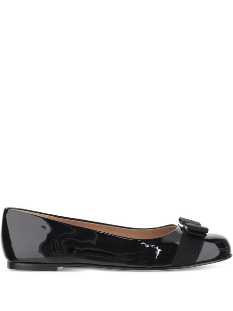 Ferragamo Vara-bow leather ballet shoes - Black - zdjęcie produktu nr 1