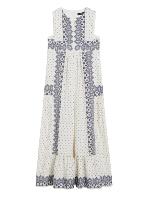 Weekend Max Mara MANILA paisley-print tiered midi dress - White - zdjęcie produktu nr 1