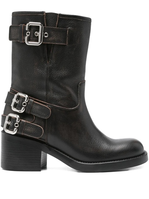 Chloé 60mm leather biker boots - Black - zdjęcie produktu nr 1