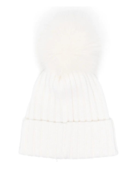 Moncler pompom logo patch hat - White - zdjęcie produktu nr 2