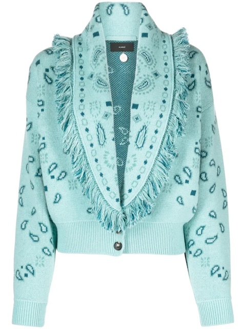 Alanui bandana-jacquard bomber cardigan - Blue - zdjęcie produktu nr 1