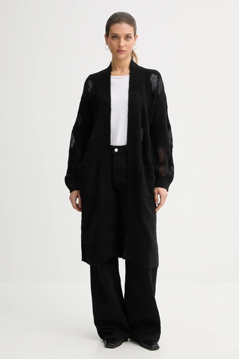 United Colors of Benetton sweter z dodatkiem wełny damski kolor czarny 18L4EN00J - zdjęcie produktu nr 1