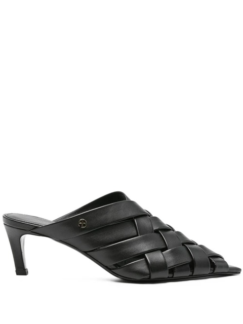 ANINE BING 55mm Eve woven leather mules - Black - zdjęcie produktu nr 1
