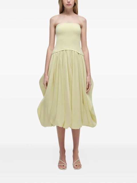 Simkhai strapless balloon-skirt midi day dress - Yellow - zdjęcie produktu nr 2