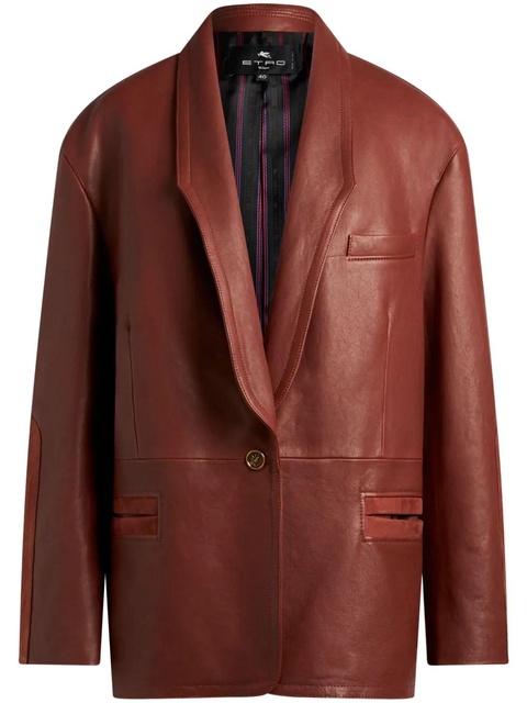 ETRO suede-trim leather jacket - Brown - zdjęcie produktu nr 1
