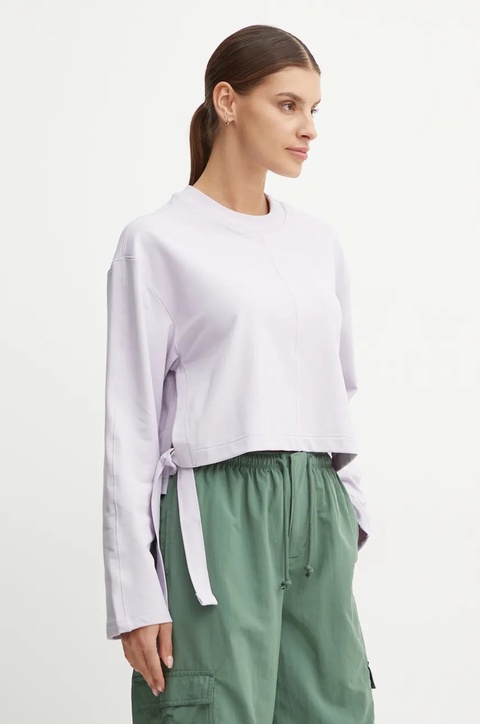 adidas Performance bluza do jogi kolor fioletowy gładka IX0474 - zdjęcie produktu nr 1