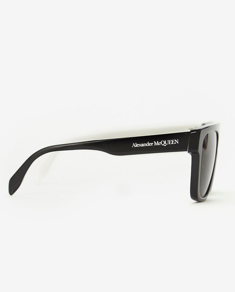 ALEXANDER MCQUEEN - Okulary przeciwsłoneczne z białym logo - zdjęcie produktu nr 1