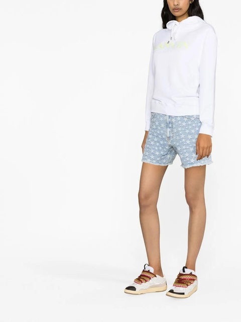 Lanvin embroidered-logo cotton hoodie - White - zdjęcie produktu nr 2