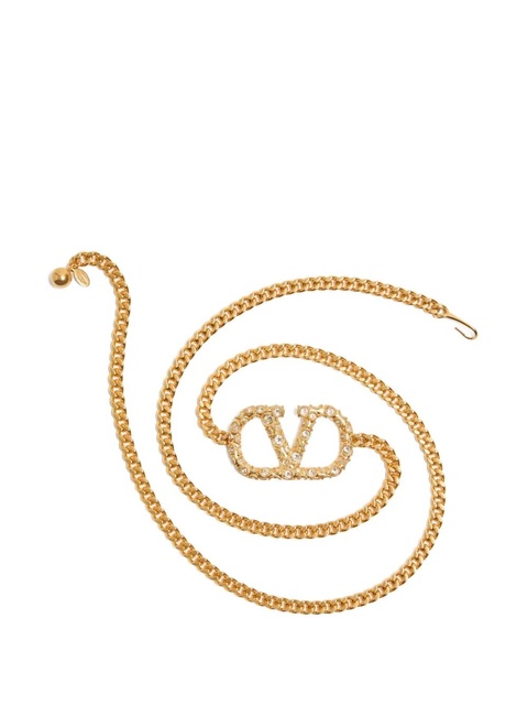 Valentino Garavani VLogo crystal-embellished belt - Gold - zdjęcie produktu nr 1