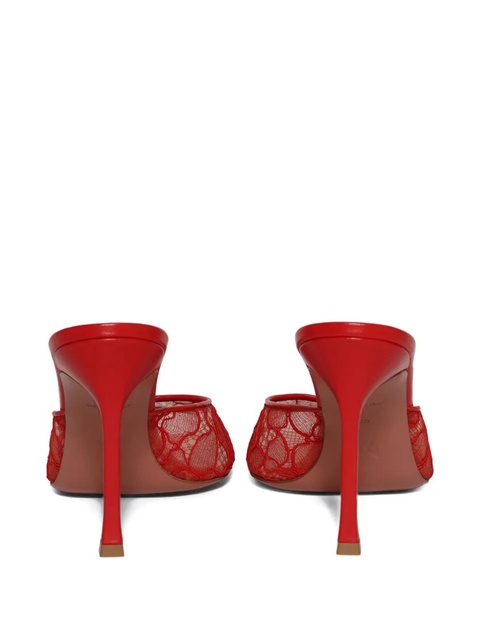 Amina Muaddi 95mm Alexa Lace Slipper sandals - Red - zdjęcie produktu nr 2