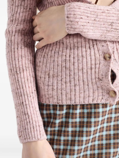 Prada rib-knit cardigan - Pink - zdjęcie produktu nr 2