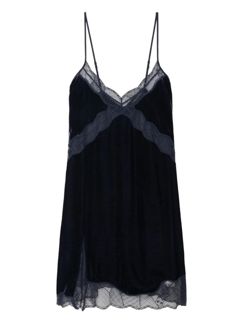 Zadig&Voltaire lace-trim mini dress - Blue - zdjęcie produktu nr 1