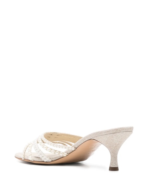 Casadei 70mm pearl-embellished sandals - Neutrals - zdjęcie produktu nr 2