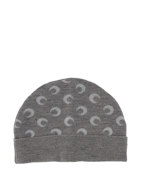 Marine Serre moon-print beanie hat - Grey - zdjęcie produktu nr 2
