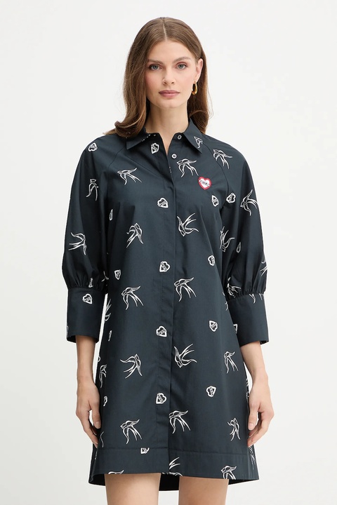 Pinko sukienka bawełniana kolor czarny mini prosta 105476 A2QA - zdjęcie produktu nr 1
