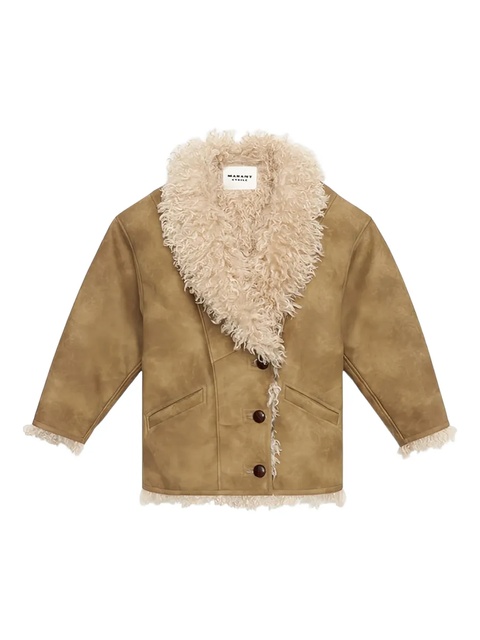 ISABEL MARANT Clea faux-shearling collar coat - Brown - zdjęcie produktu nr 1