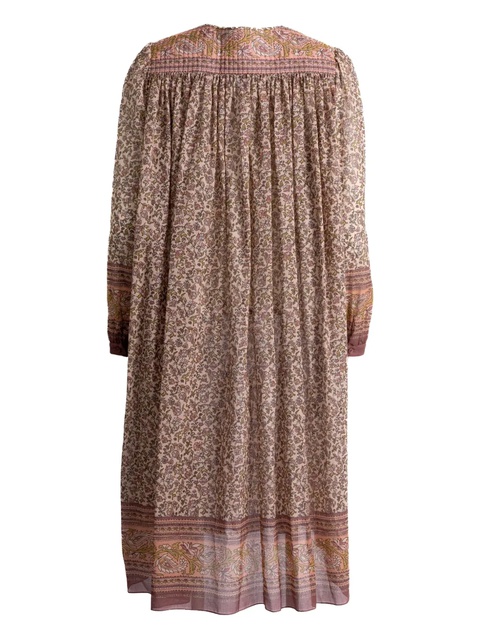 Chloé floral-print gathered-detail midi dress - Neutrals - zdjęcie produktu nr 2
