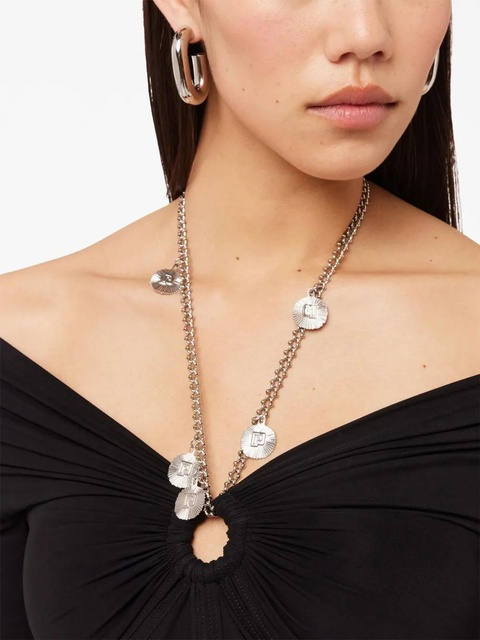 Rabanne chain-detail draped long dress - Black - zdjęcie produktu nr 2